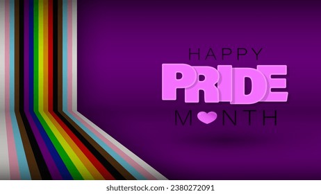 Background with LGBTQ inclusive pride flag. Perfect element also for Pride Month events. Tolerance and freedom concept.