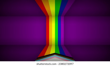 Background with LGBTQ inclusive pride flag. Perfect element also for Pride Month events. Tolerance and freedom concept.