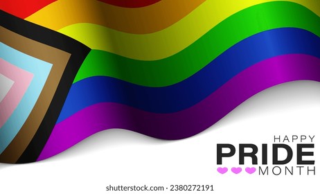 Background with LGBTQ inclusive pride flag. Perfect element also for Pride Month events. Tolerance and freedom concept.