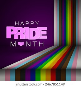 Antecedentes con la bandera del orgullo LGBTQ inclusivo. Elemento perfecto también para los eventos del Mes del Orgullo. Concepto de tolerancia y libertad.