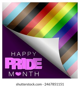 Background with LGBTQ inclusive pride flag. Perfect element also for Pride Month events. Tolerance and freedom concept.