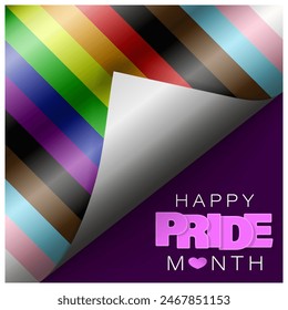 Background with LGBTQ inclusive pride flag. Perfect element also for Pride Month events. Tolerance and freedom concept.