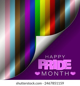 Antecedentes con la bandera del orgullo LGBTQ inclusivo. Elemento perfecto también para los eventos del Mes del Orgullo. Concepto de tolerancia y libertad.
