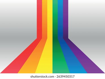 Background with LGBTQ+ pride flag in room