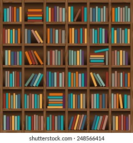 background of library book shelf