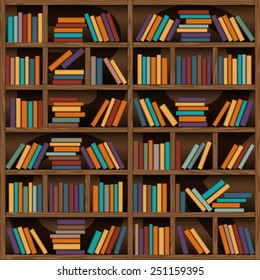background of library book shelf