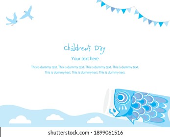 Background of the light blue carp streamer of Children's Day