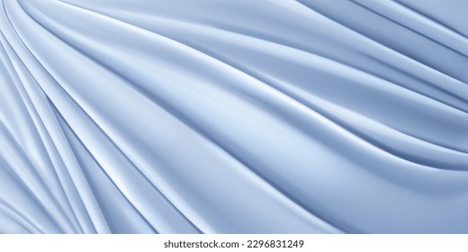 Background of light blue fabric with many folds