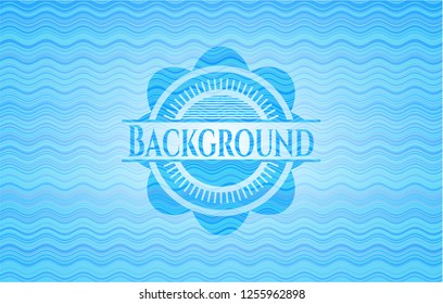 Background light blue water emblem.
