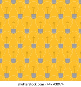 Background light bulb on yellow background