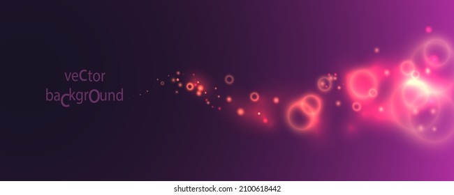 Background with light flashes. Vector crimson shining background, lights on a horizontal background