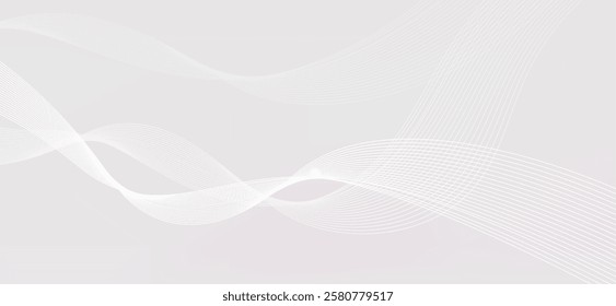 The background is light gray with a flowing white wave-like pattern. This image gives off a simple and modern feel, especially the neatly arranged lines that add depth to the image.