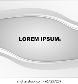 Background of light gray for web sites. Wavy lines and cover. A simple illustration in the form of a banner to enter your text. Smooth transitions highlight