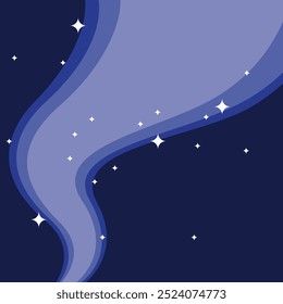 background of light path accompanied by stars at night