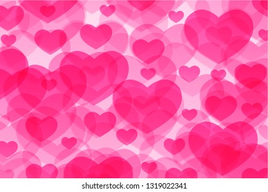 Background of light pink hearts