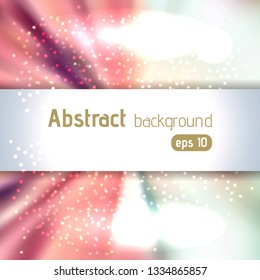 Background with light rays. Abstract background. Vector illustration. Pastel pink, white colors.