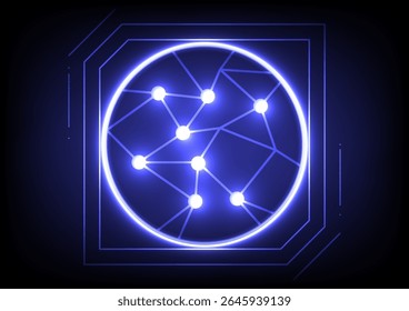 Achtergrond van licht dat schijnt in een high-tech frame