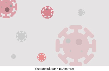 Background light with virus. Flat material design illustration.Medical science biology genetics epidemiology concept. Fighting with covid-19 world epidemic.