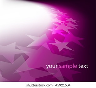 Background with lighting effect and stars. Vector illustration. (Rgb-model, no transparency).