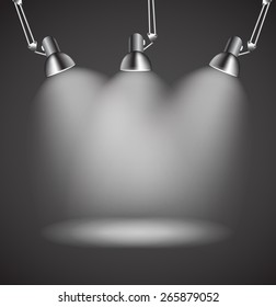 Background with Lighting Lamp. Empty Space for Your Text or Object. EPS10