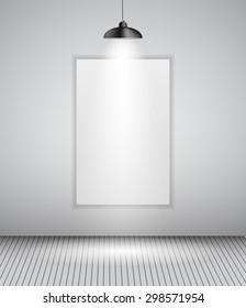 Background with Lighting Lamp and Frame. Empty Space for Your Text or Object. EPS10