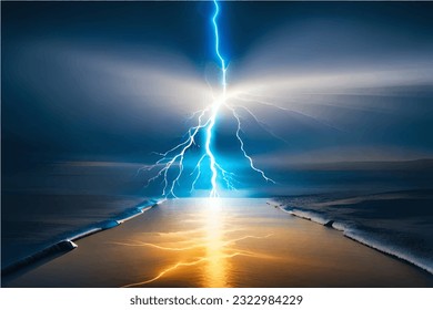 Background with lightning. Vector background with lightning discharge.