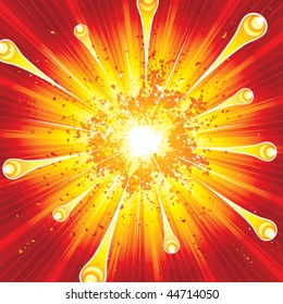 Background of lights and explosion. vector layered.