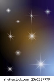 Background with lights and stars in the space
