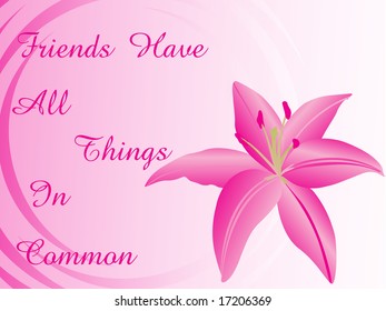 background with lily flower, illustration