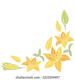 Background with lily flowers. Beautiful decorative plants.