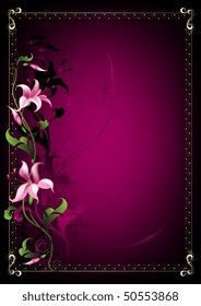 Background for the Lily text on a claret background in a gold framework