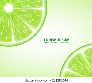 Background with lime slices. High quality vector. EPS10 vector