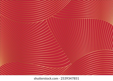 Background Line abstract gold and red for chines new year