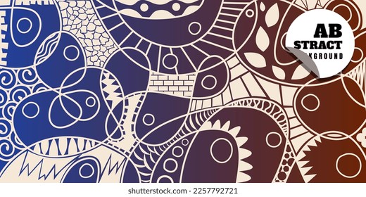 a background of line illustrations that form unique ornaments, from geometric shapes to animal shapes and the shapes of various objects.