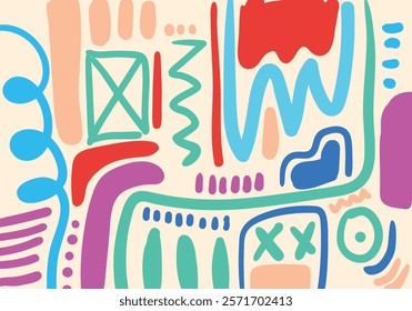 Background. Line scribble abstract shapes, modern pattern, for printing. Poster, wallpaper