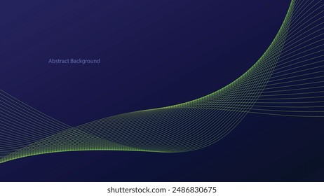 Background linear, abstract, gradient, vector illustration, dark blue, line flow
