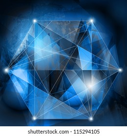background with lines and circles in blue
