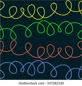 background, lines, colored Doodle children's drawing seamless pattern
