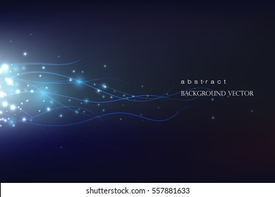 Background with lines and flashes. Neon lines and lights, vector