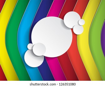 Background with lines in many colors and space for text in circle form
