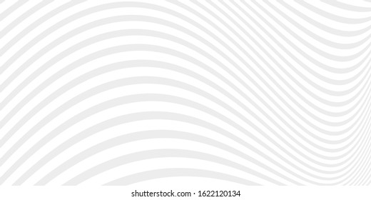 Background from lines optical illusion. Abstract wave element for design. 3D geometric stripes on a white background. Vector Illustration