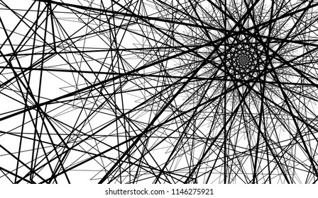 Background of lines are twisted in a spiral. Black lines on white background