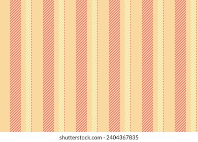Background lines vector of vertical fabric textile with a stripe texture pattern seamless in amber and red colors.