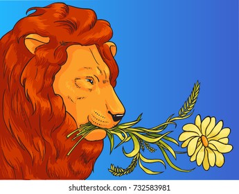 Background Lion shall eat straw - Bible story