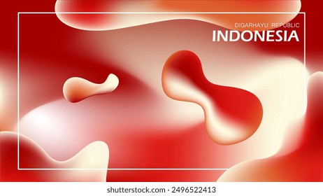 Background liquid abstract  gradient 3d celebrates birthday 17 August digital art. Vector illustration. National and spirit style.