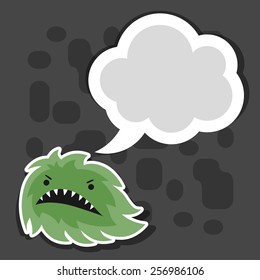 Background with little angry virus, microbe or monster.