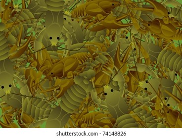 Background of live crawfish