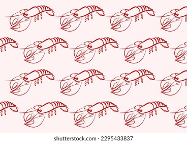 Background with lobsters. Delicious. Background image. Abstraction. Beautiful patterns. Pattern. Red colors.