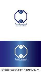 background with the logo for the company in the form of a rhombus and arches,