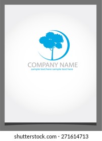 background with the logo for the company with the tree in the circle